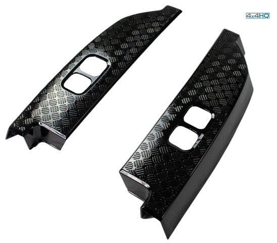 Defender L663 Gloss Black Chequer Plate Protection - Rear Lamp Tail Lights