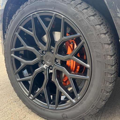 Close-up of a Land Rover Defender wheel