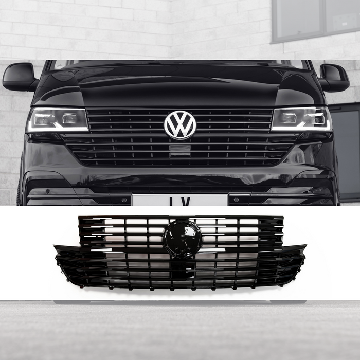VW - Transporter - T6.1 - Gloss Black Badged Grille (2019-On)